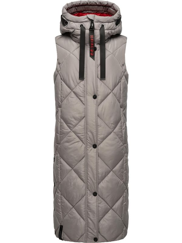 NAVAHOO NAVAHOO Prsluk 'Schnuckel'  kameno siva / jarko crvena / crna