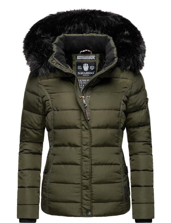 NAVAHOO NAVAHOO Zimska jakna 'Miamor'  maslinasta / crna