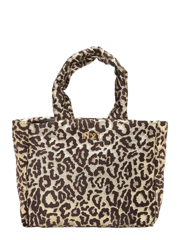 N°21 N°21 Shopper torba  bež / smeđa / srebrno siva