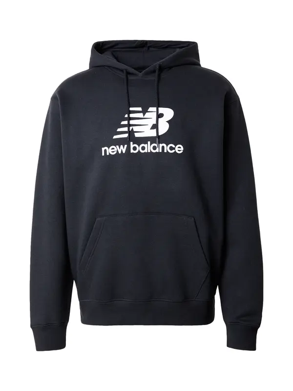 new balance new balance Sweater majica 'Essentials'  crna / bijela