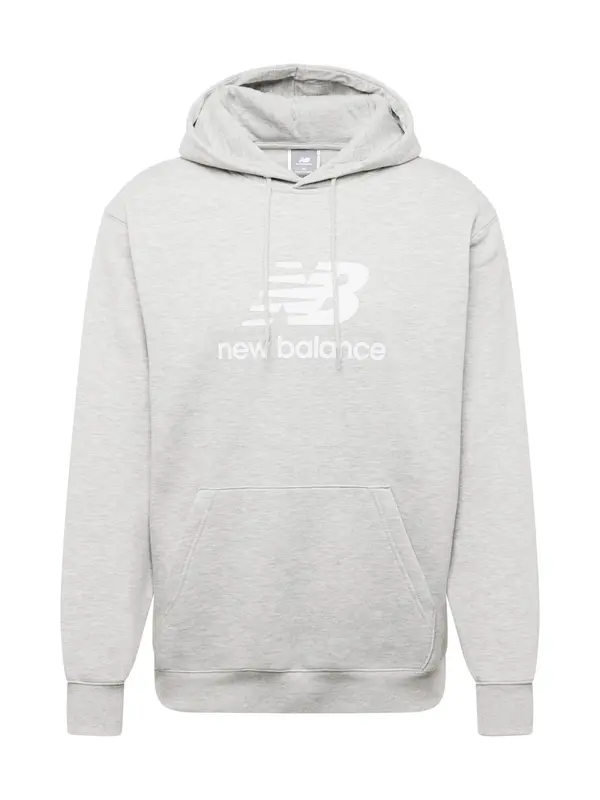 new balance new balance Sweater majica 'Essentials'  siva melange / bijela