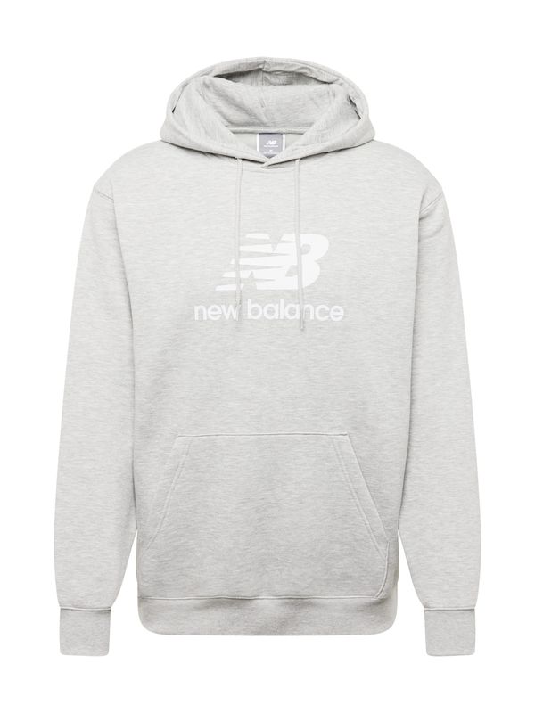 new balance new balance Sweater majica 'Essentials'  siva melange / bijela