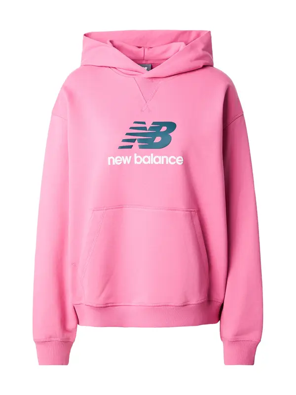 new balance new balance Sweater majica  kraljevski zelena / roza / bijela