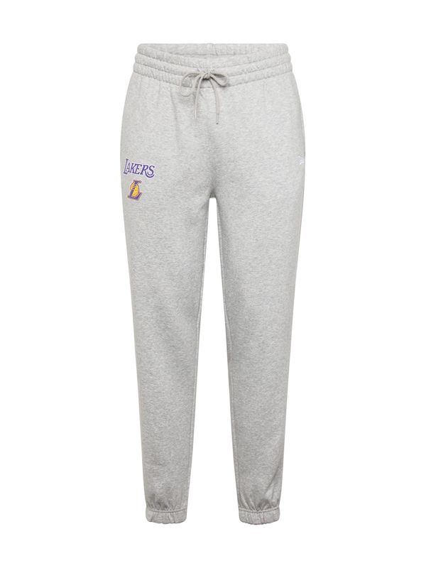 NEW ERA NEW ERA Hlače 'NBA ESSENTLS LOSLAK'  siva / tamno ljubičasta / svijetlonarančasta
