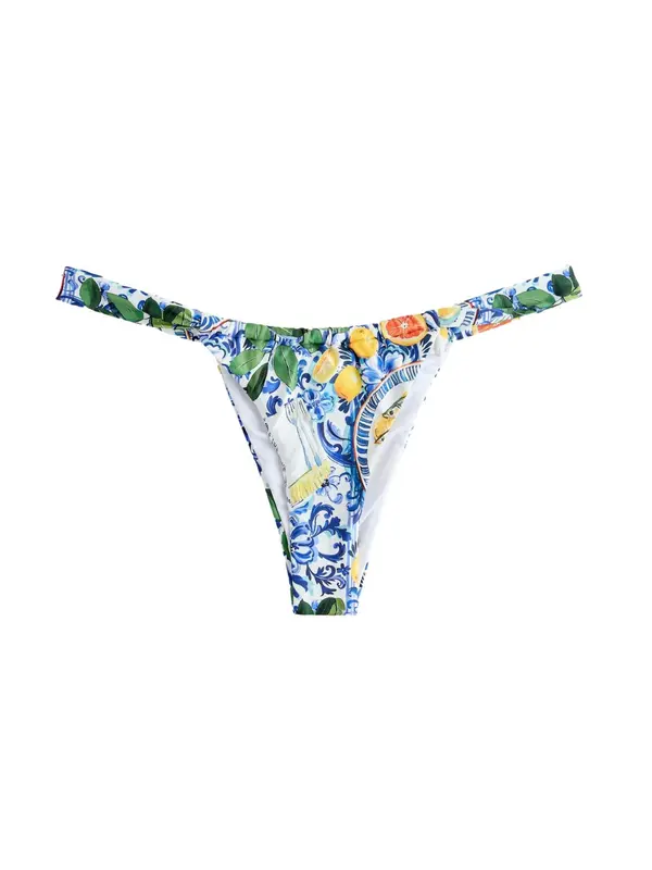 Next Next Bikini donji dio  tamno plava / limun / zelena / bijela