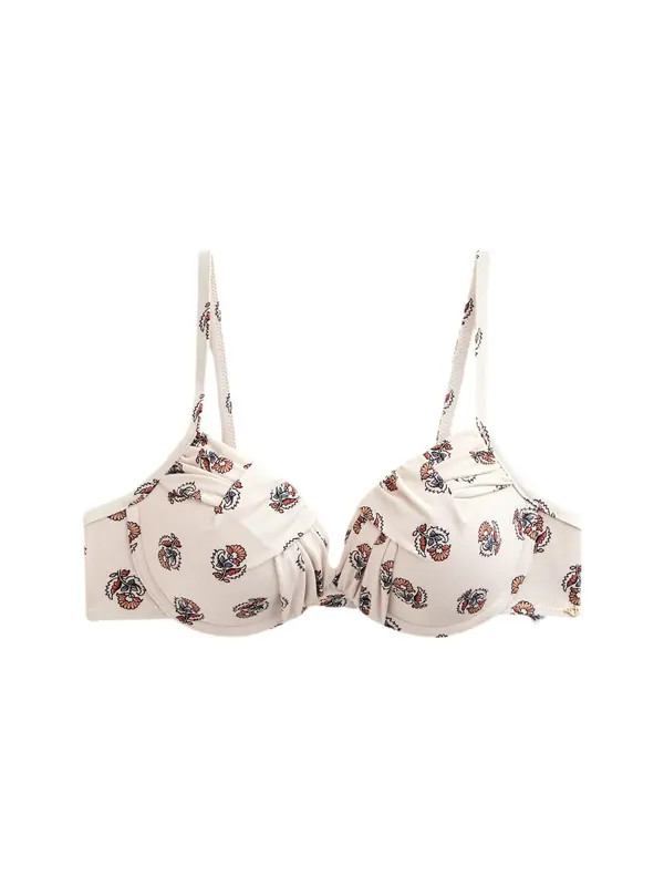 Next Next Bikini gornji dio  boja devine dlake (camel) / ecru/prljavo bijela / morsko plava / crna