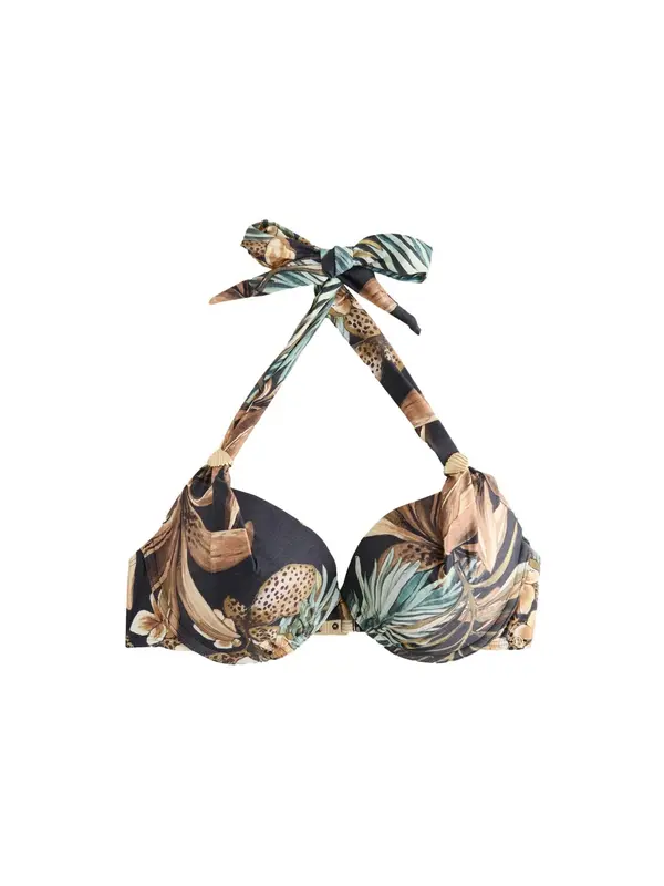 Next Next Bikini gornji dio  boja pijeska / smeđa / pastelno zelena / crna