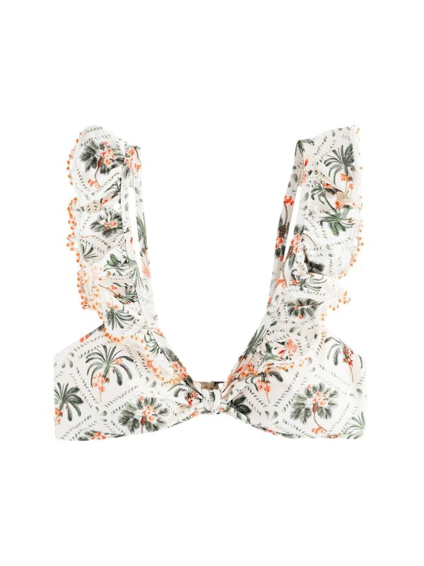 Next Next Bikini gornji dio  ecru/prljavo bijela / tamno zelena / tamno narančasta