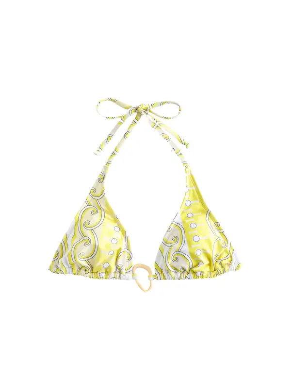 Next Next Bikini gornji dio  limeta zelena / pastelno žuta / crna / bijela