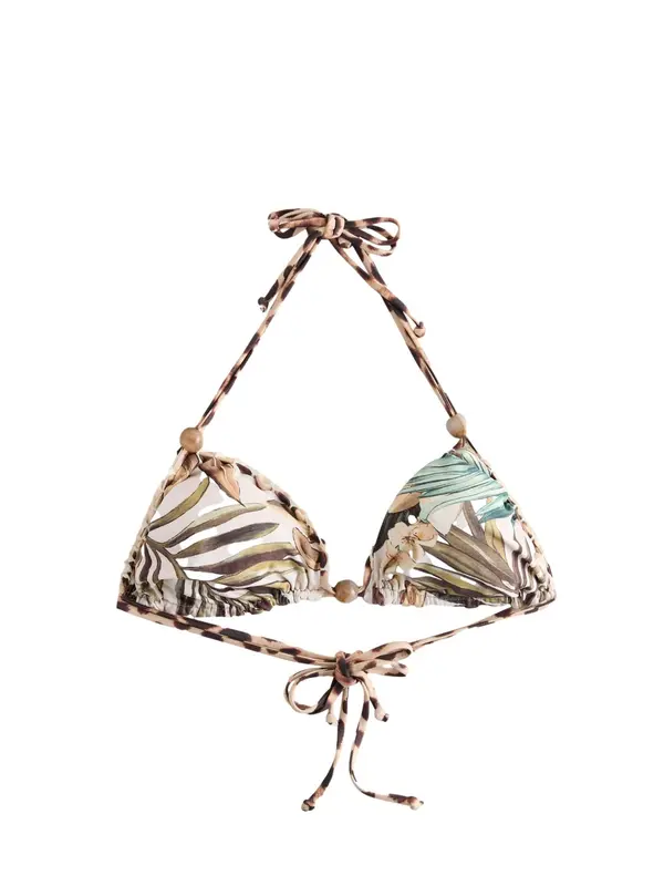 Next Next Bikini gornji dio  smeđa / brokat / zelena / bijela