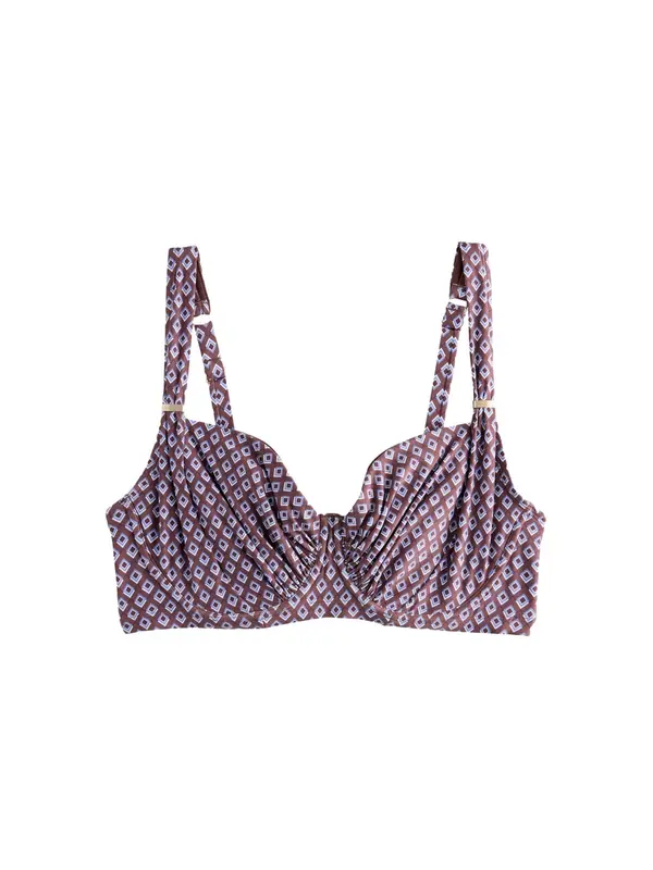 Next Next Bikini gornji dio  svijetloplava / smeđa / čokolada / bijela