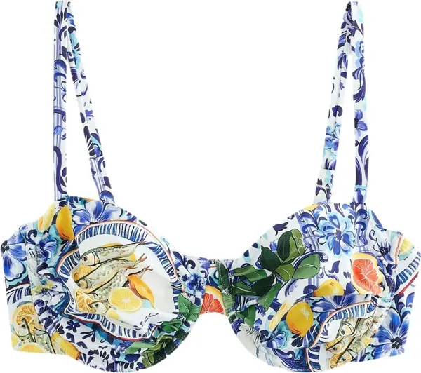 Next Next Bikini gornji dio  tamno plava / limun / maslinasta / bijela