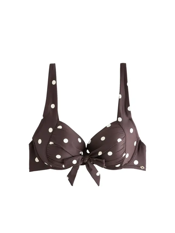 Next Next Bikini gornji dio  tamno smeđa / bijela