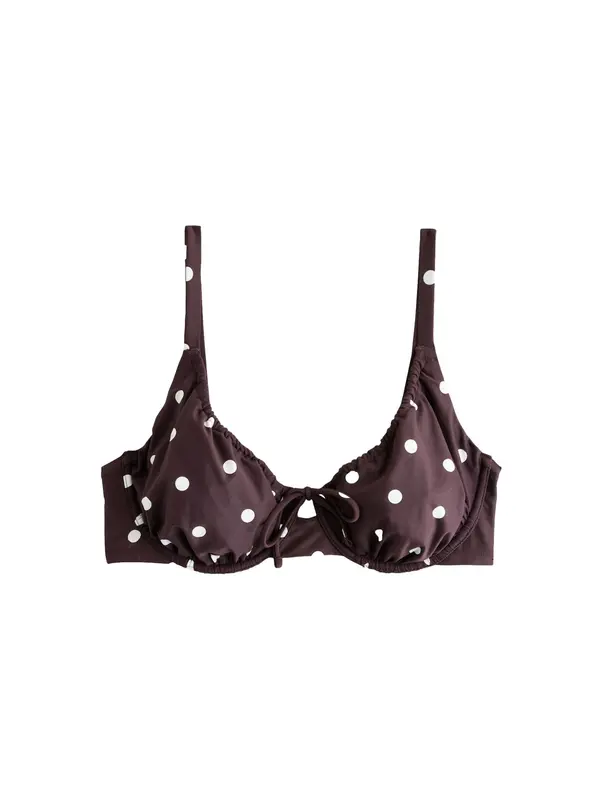 Next Next Bikini gornji dio  tamno smeđa / vuneno bijela