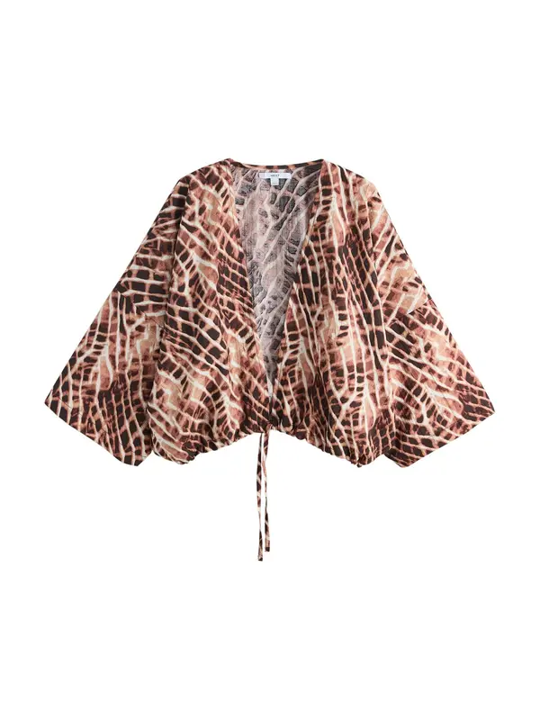 Next Next Bluza  bež / ecru/prljavo bijela / smeđa