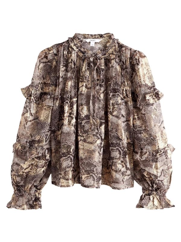 Next Next Bluza  bež / smeđa / zlatna