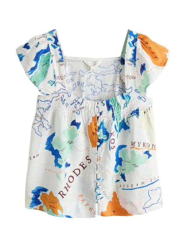 Next Next Bluza  ecru/prljavo bijela / plava / tirkiz / tamno narančasta