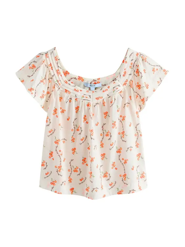 Next Next Bluza  ecru/prljavo bijela / tamno zelena / narančasta / tamno narančasta