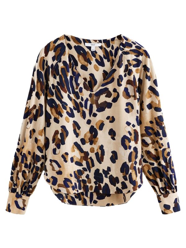 Next Next Bluza  morsko plava / smeđa / cappuccino / tamno smeđa