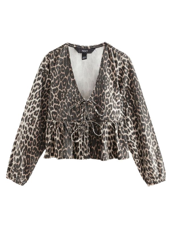 Next Next Bluza  smeđa / bijela