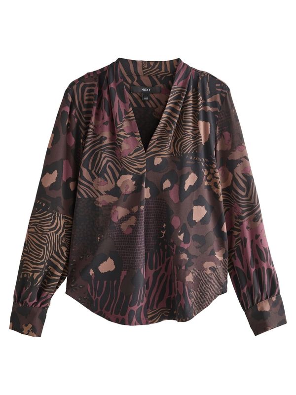 Next Next Bluza  smeđa / ljubičasta