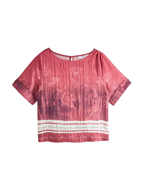 Next Next Bluza  tamno ljubičasta / crvena / bijela