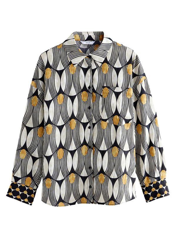 Next Next Bluza  zlatno žuta / crna / bijela