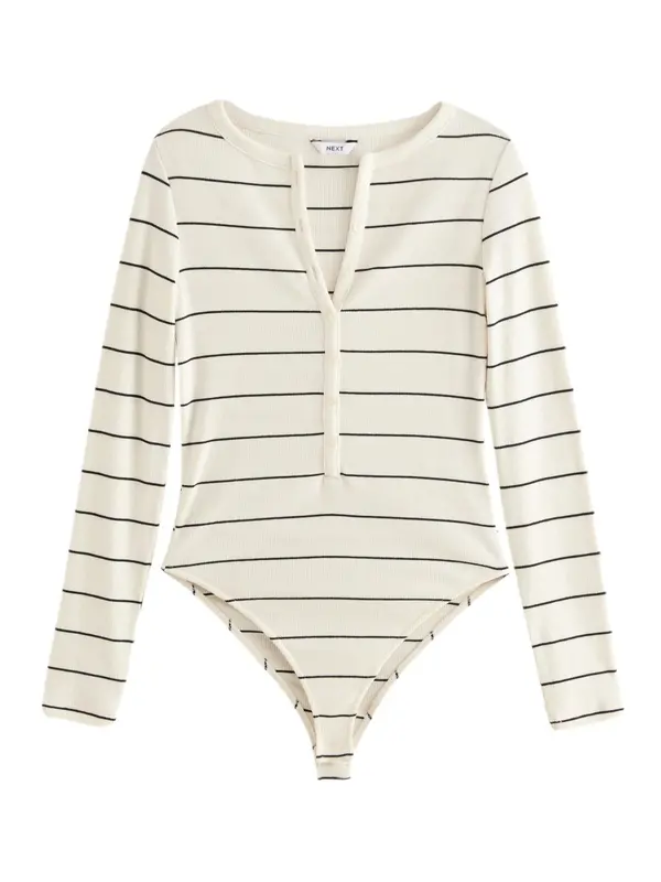 Next Next Bodi 'Henley'  siva / bijela