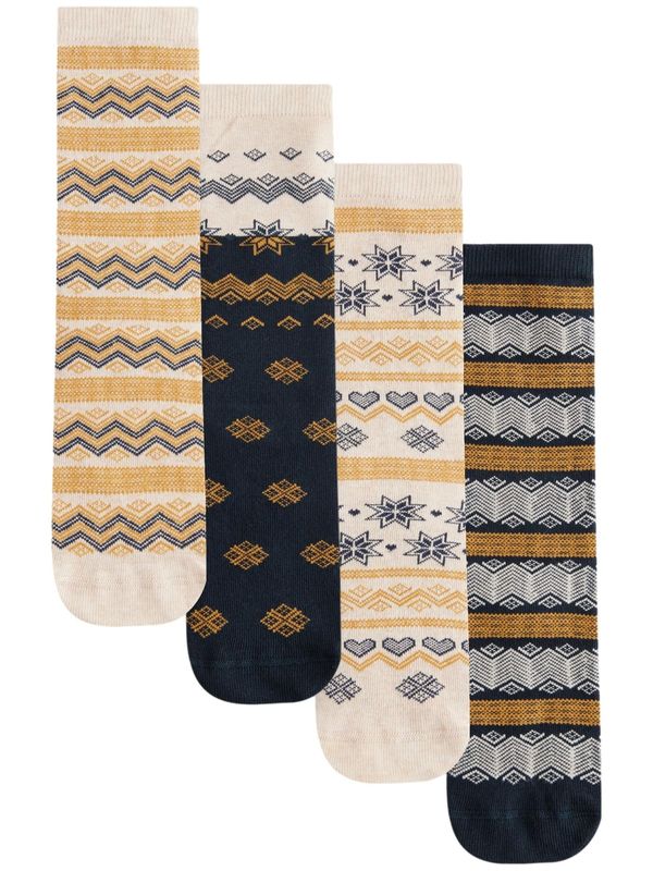 Next Next Čarape  bež / mornarsko plava / šafran