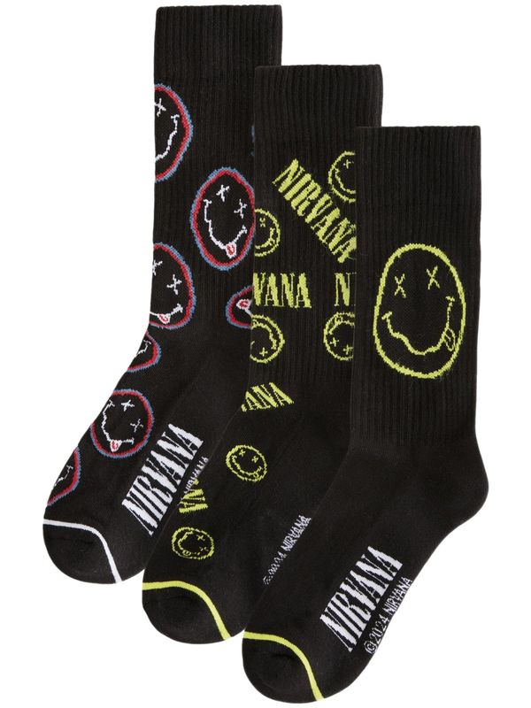 Next Next Čarape 'Nirvana'  žuta / svijetloroza / crna / bijela