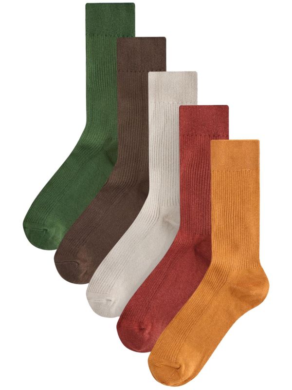 Next Next Čarape  smeđa / zelena / narančasta / karmin crvena / bijela