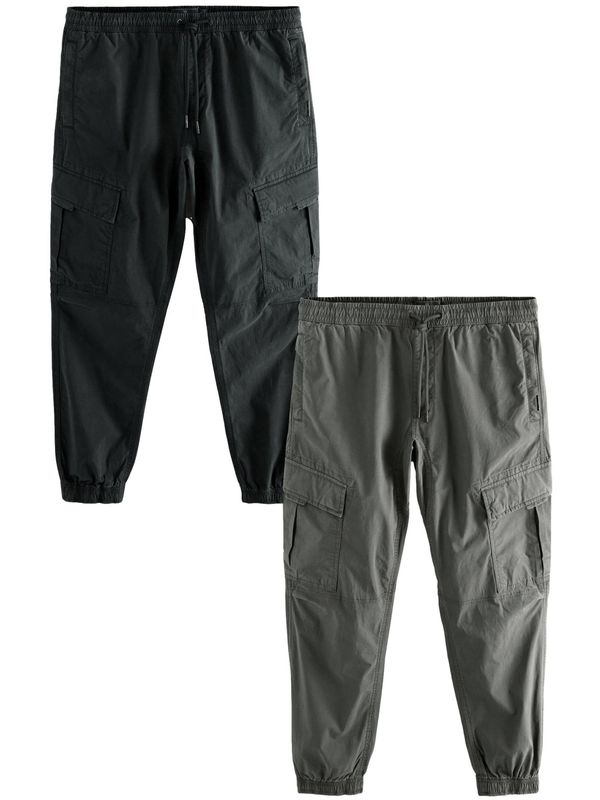 Next Next Cargo hlače  tamo siva / crna