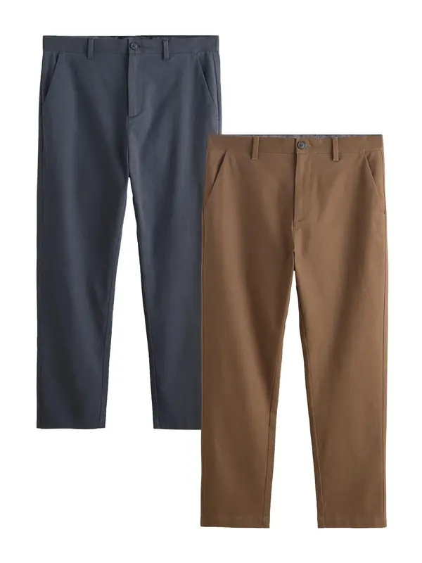 Next Next Chino hlače  tamno bež / mornarsko plava