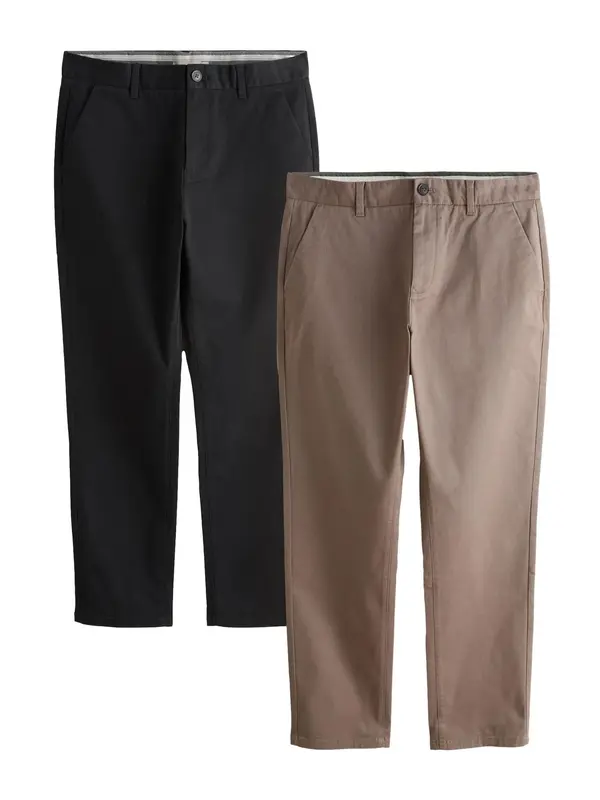 Next Next Chino hlače  taupe siva / crna