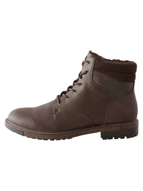 Next Next Čizme na vezanje  tamno smeđa