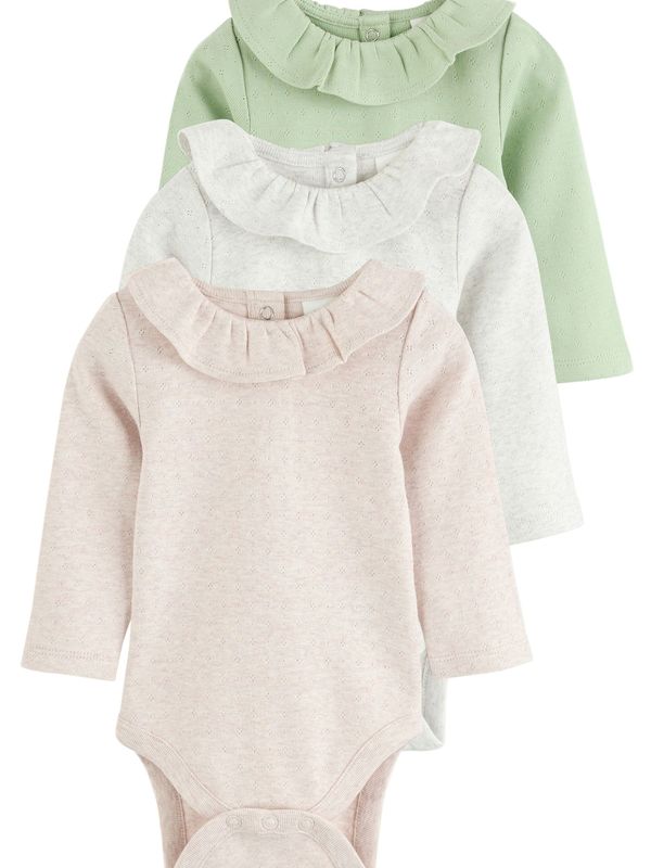 Next Next Dječji bodi  bež melange / zelena / bijela