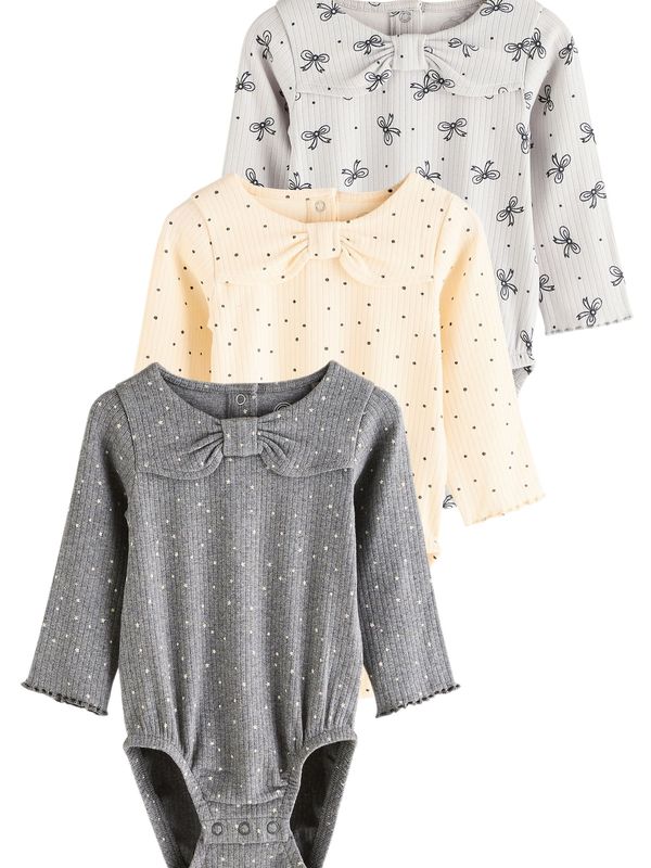 Next Next Dječji bodi  bež / siva / svijetlosiva / crna