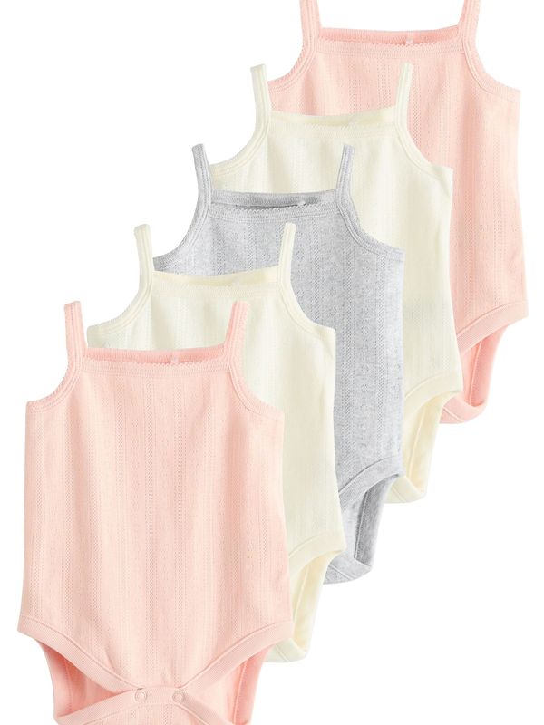 Next Next Dječji bodi  pastelno žuta / svijetlosiva / svijetloroza