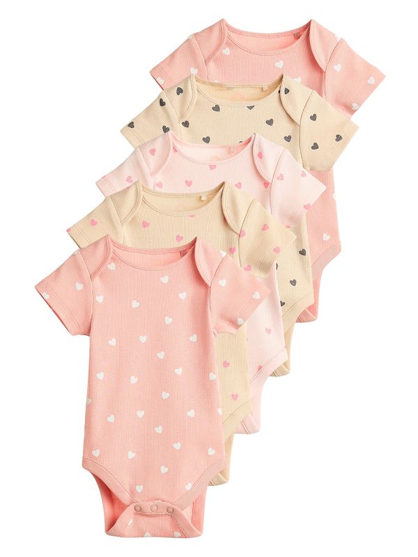 Next Next Dječji bodi  pijesak / siva / roza / bijela