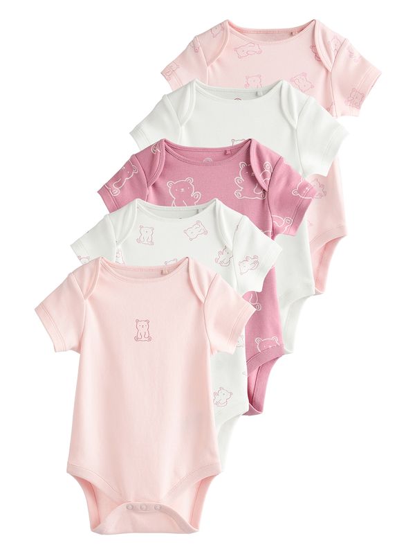 Next Next Dječji bodi  roza / tamno roza / prljavo bijela