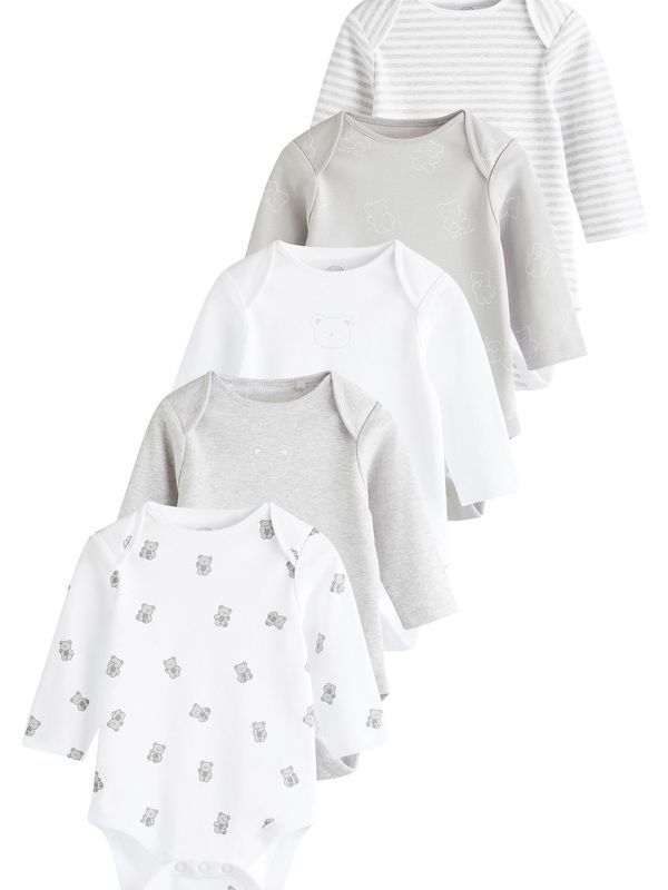 Next Next Dječji bodi  siva / bijela