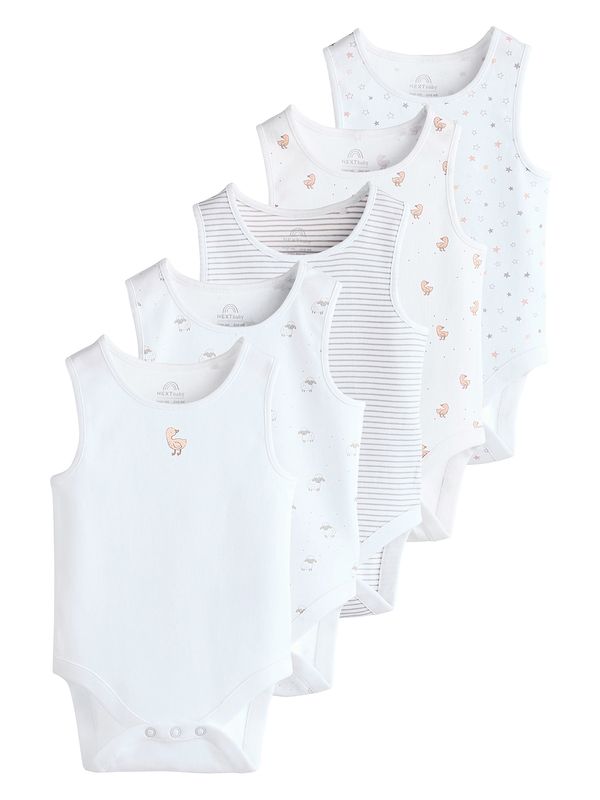 Next Next Dječji bodi  siva / svijetlonarančasta / bijela