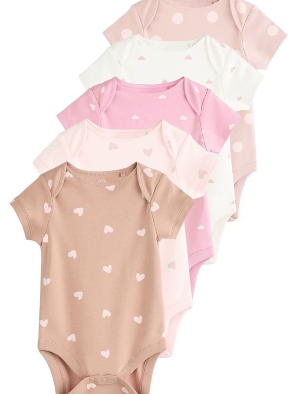 Next Next Dječji bodi  smeđa / roza / roza / prljavo roza / bijela