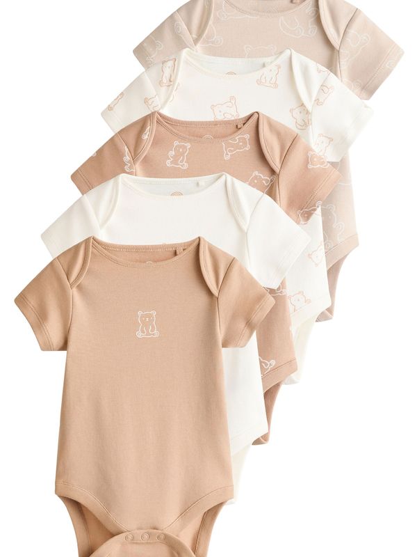 Next Next Dječji bodi  tamno bež / bijela