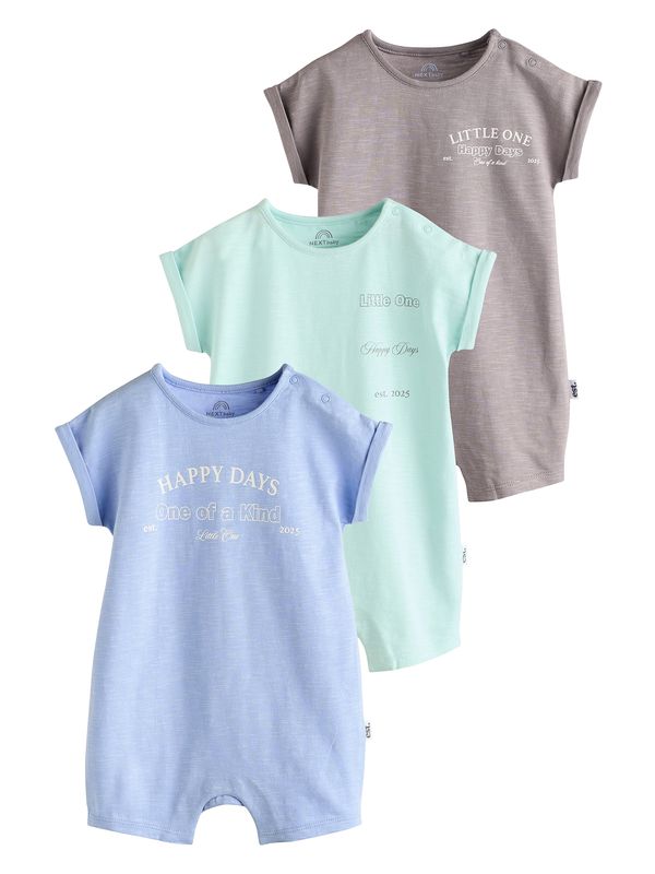 Next Next Dječji bodi  tirkiz / azur / smeđa melange / bijela