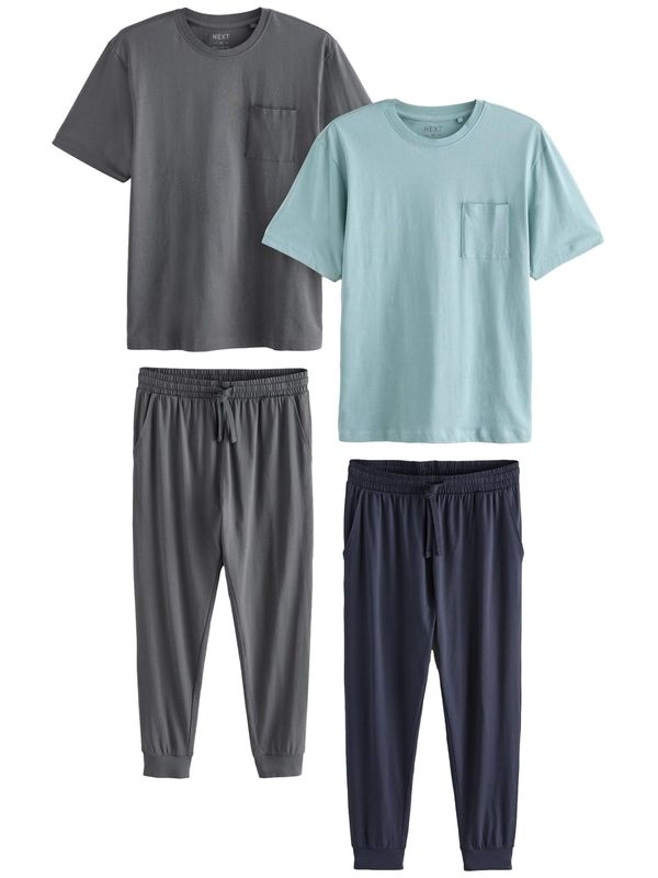 Next Next Duga pidžama  mornarsko plava / svijetloplava / tamo siva