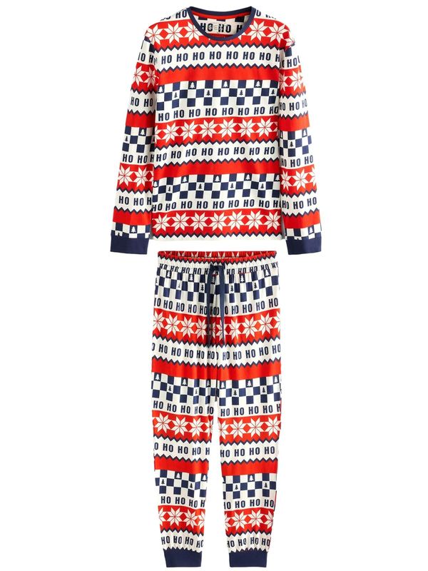 Next Next Duga pidžama  morsko plava / crvena / bijela