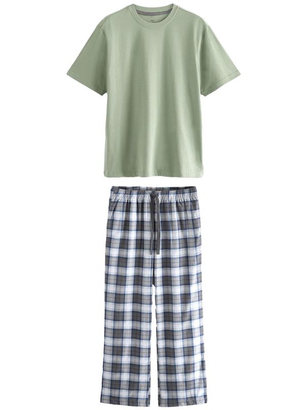 Next Next Duga pidžama  plava / siva / svijetlozelena / bijela