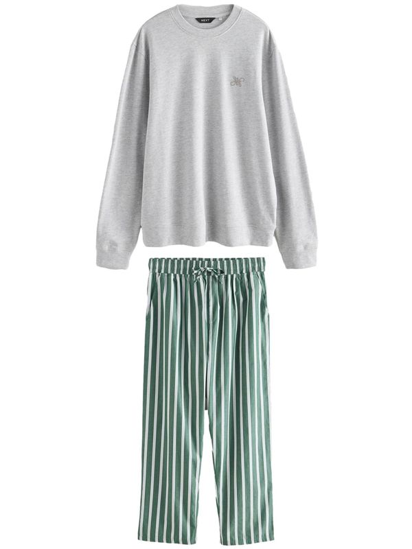 Next Next Duga pidžama  siva / zelena