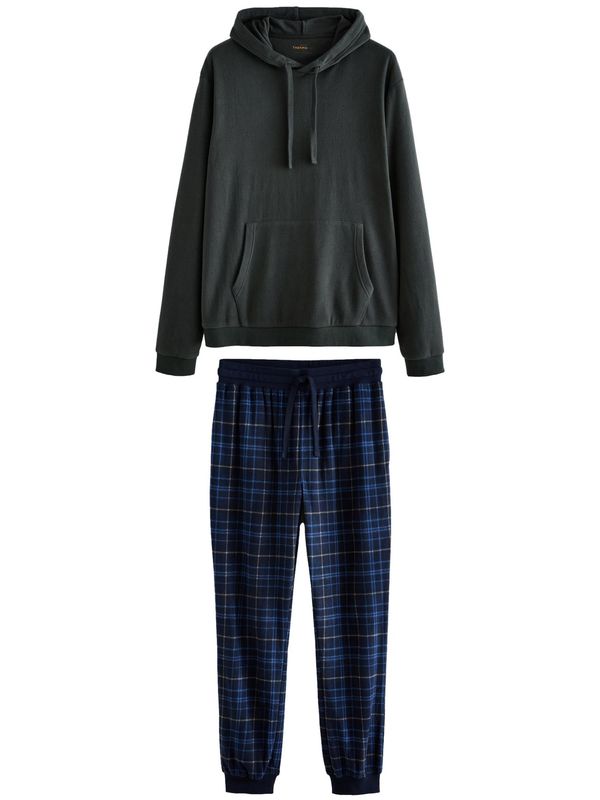 Next Next Duga pidžama  tamno bež / plava / svijetloplava / siva